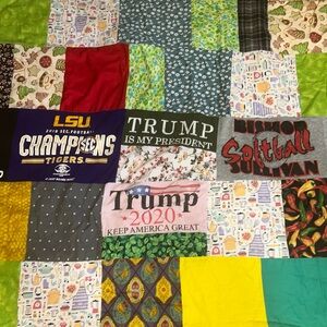 2020 Teeshirt  Trump 2020 Patchwork handmade quilt. Colorful Patchwork Quilt.